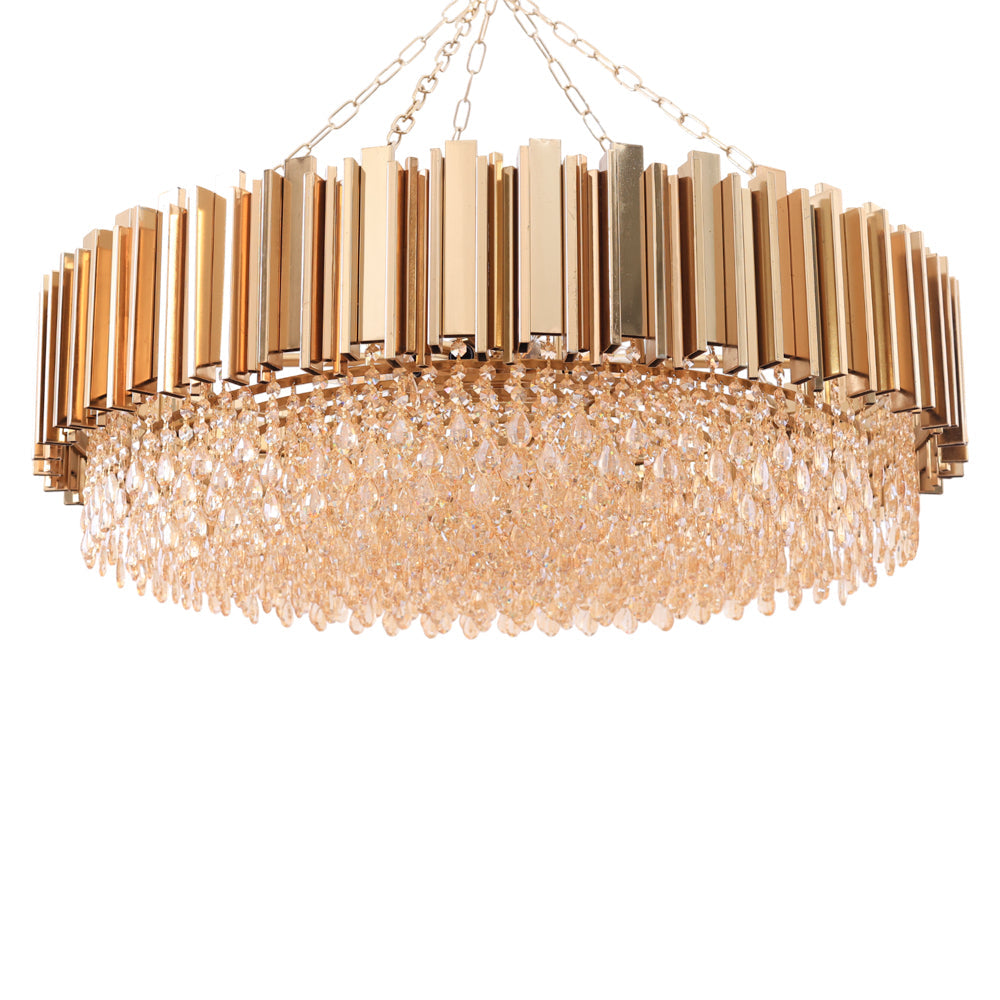 نجفه سليندر، 12 لمبة، معدن، 100×75 سم دهبي من قنديل مصر - Slinder Chandelier, 12 Lights, Metal, 100×75cm Gold|Kandil Egypt