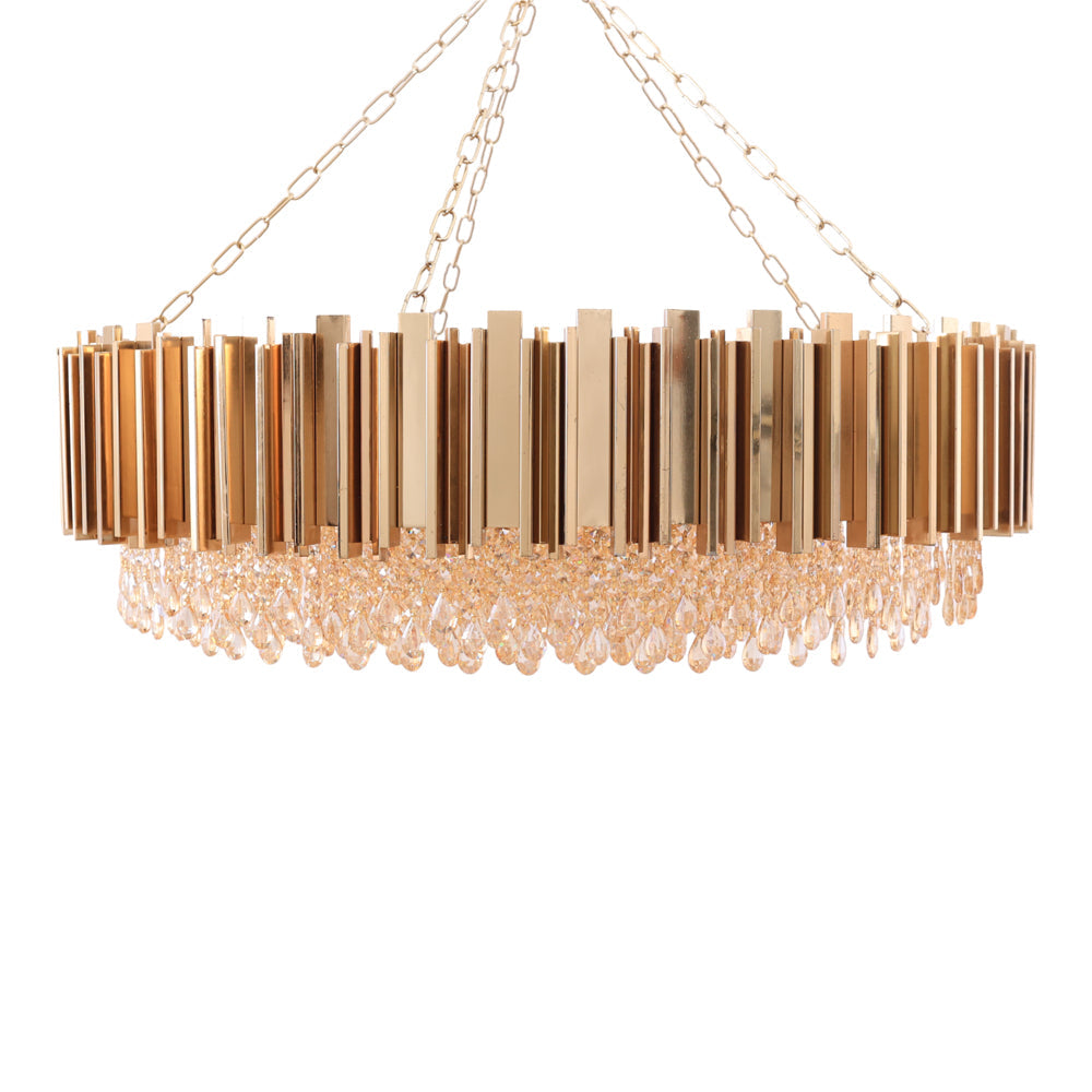 نجفه سليندر، 12 لمبة، معدن، 100×75 سم دهبي من قنديل مصر - Slinder Chandelier, 12 Lights, Metal, 100×75cm Gold|Kandil Egypt