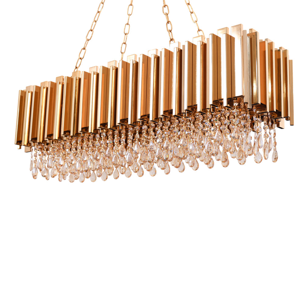 نجفه سليندر، 8 لمبة، معدن، 90*30×70 سم دهبي من قنديل مصر - Slinder Chandelier, 8 Lights, Metal, 90*30×70cm Gold|Kandil Egypt