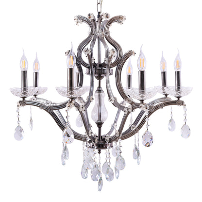 نجفه ماري، 8 لمبة، معدن، 78×82 سم بلاك من قنديل مصر - Marry Chandelier, 8 Lights, Metal, 78×82cm Black|Kandil Egypt