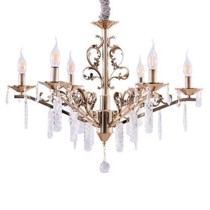 Chandelier, 6 Lights, Metal, 70×65cm - Gold