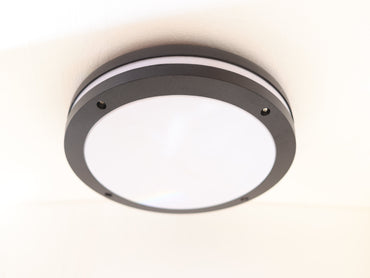 Surface-mounted Rounded Flush Light, Aluminum/plastic, 300×80mm - Black