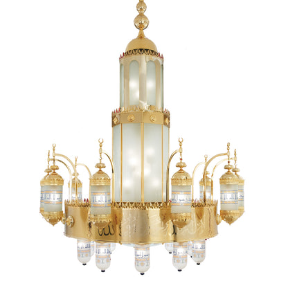 نجفة موديل السيدة زينب، 32 لمبة، 260×200 سم - ذهبي