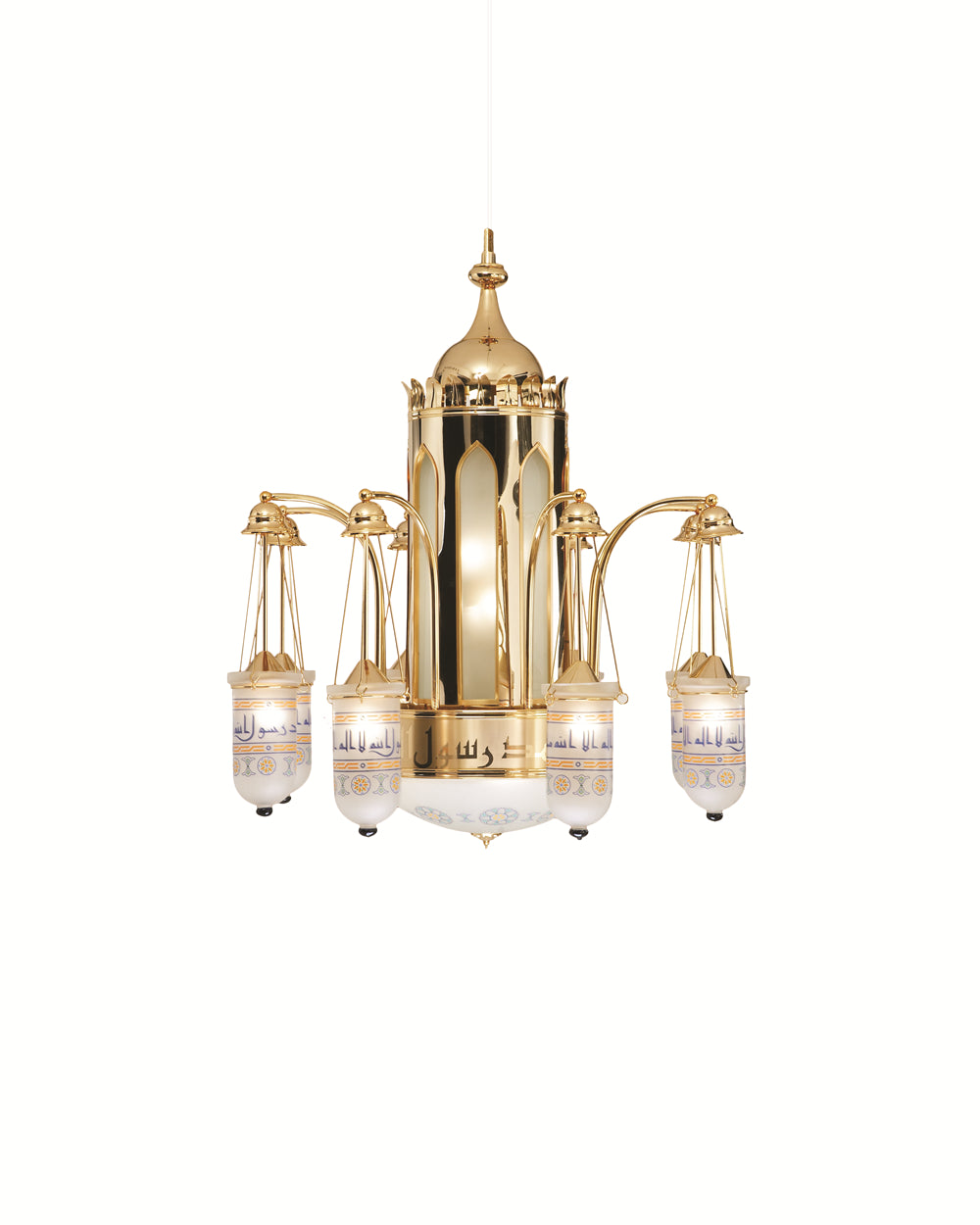 نجفة موديل الحرم النبوى، 15 لمبة، 130×110 سم ذهبي من قنديل مصر - El-Haram El-Nabawy Chandelier, 15 Lights, 130×110 cm Gold|Kandil Egypt