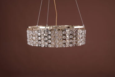 Chandelier 55 cm round stainless top code 5488 solitaire gold x black nickel with crystal