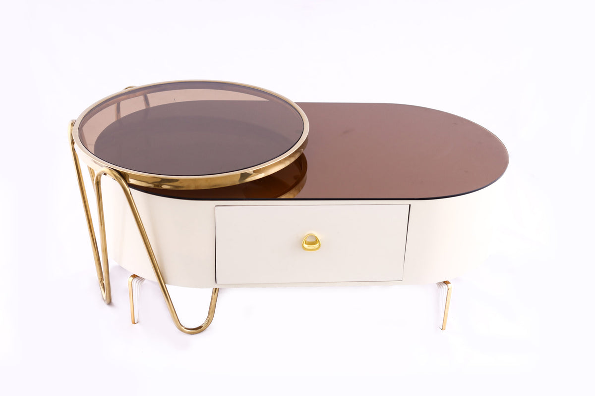 Rotana Table, Stainless Steel, 45×120 cm - White Gold - kandilegypt