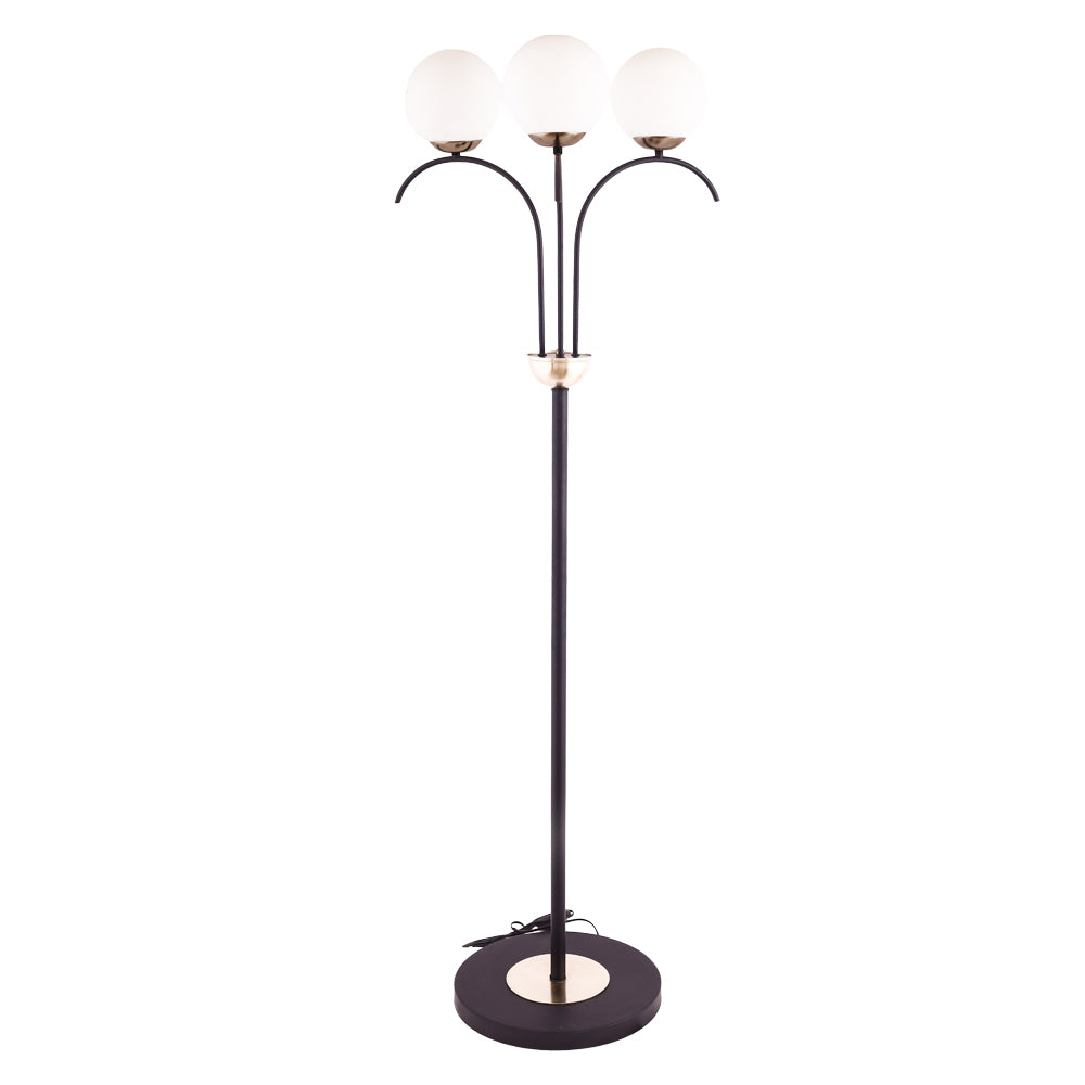 لمبادير، 3 لمبة، معدن، 54×155 سم أسود من قنديل مصر - Floor Lamp, 3 Lights, Metal, 54×155cm Black|Kandil Egypt