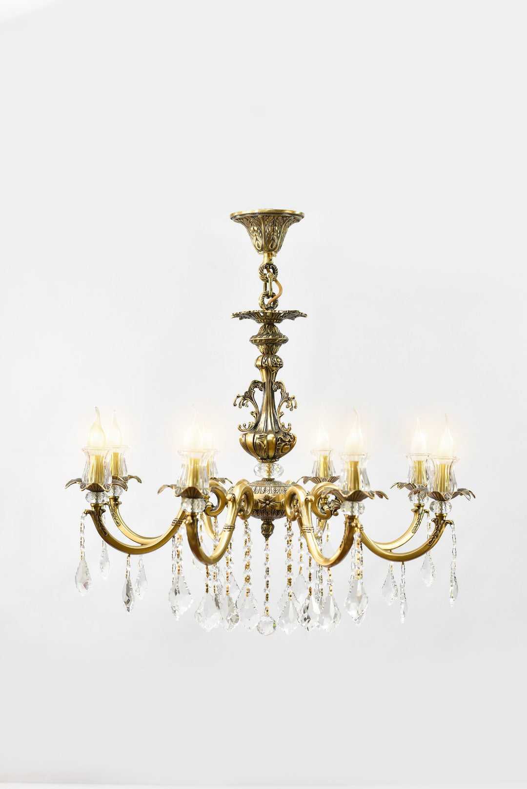 Cuban Chandelier, 8 Lights, Copper, 90×82cm – Italian Bronze