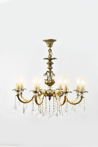 Cuban Chandelier, 8 Lights, Copper, 90×82cm – Italian Bronze