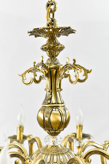 Teba 8 arm chandelier Italian bronze