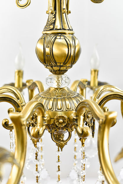 Teba 8 arm chandelier Italian bronze