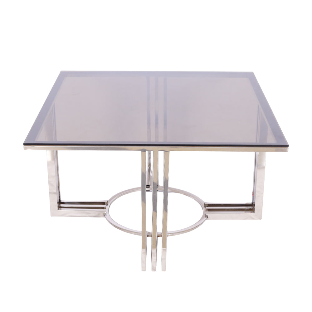 ترابيزة، ستانلس ستيل، 80*80×45 سم فضي من قنديل مصر - Table, Stainless steel, 80*80×45cm Silver|Kandil Egypt