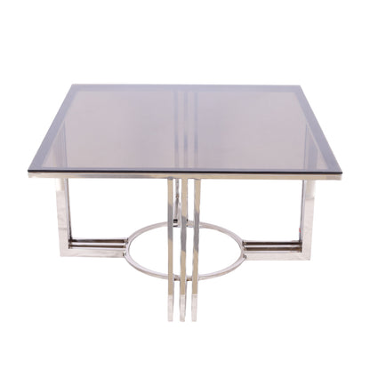 ترابيزة، ستانلس ستيل، 80*80×45 سم فضي من قنديل مصر - Table, Stainless steel, 80*80×45cm Silver|Kandil Egypt