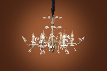Chandelier 6 arms almond branch code 5738 with solitaire gold crystal