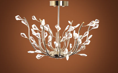 Chandelier 12 arms crystal comb/50 LED bulbs code 5720 (with glass) solitaire gold