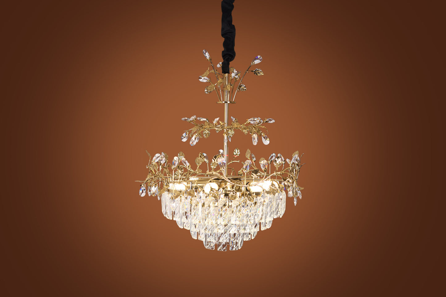 Chandelier 50 cm almond leaf code 5722 (with crystal) solitaire gold