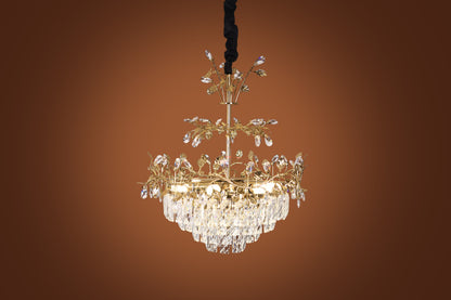 Chandelier 50 cm almond leaf code 5722 (with crystal) solitaire gold
