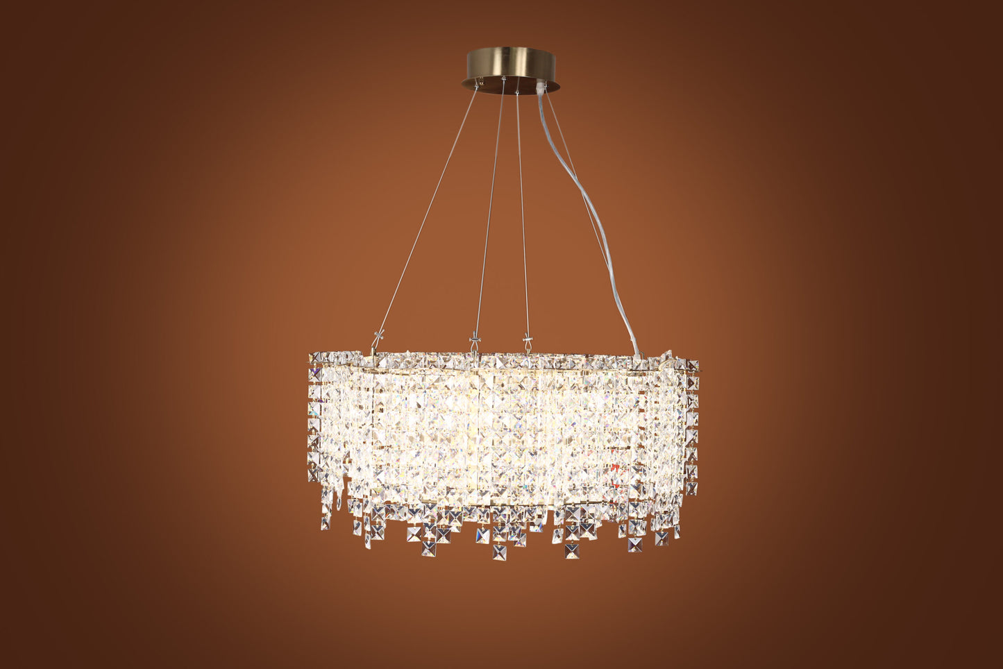 Chandelier 70 cm (LED) round (hollow section) code 5733 with crystal (C133) oxide