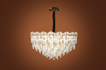 Crown Round Chandelier, 12 Lights, Metal, 70×80cm - Solitaire Gold