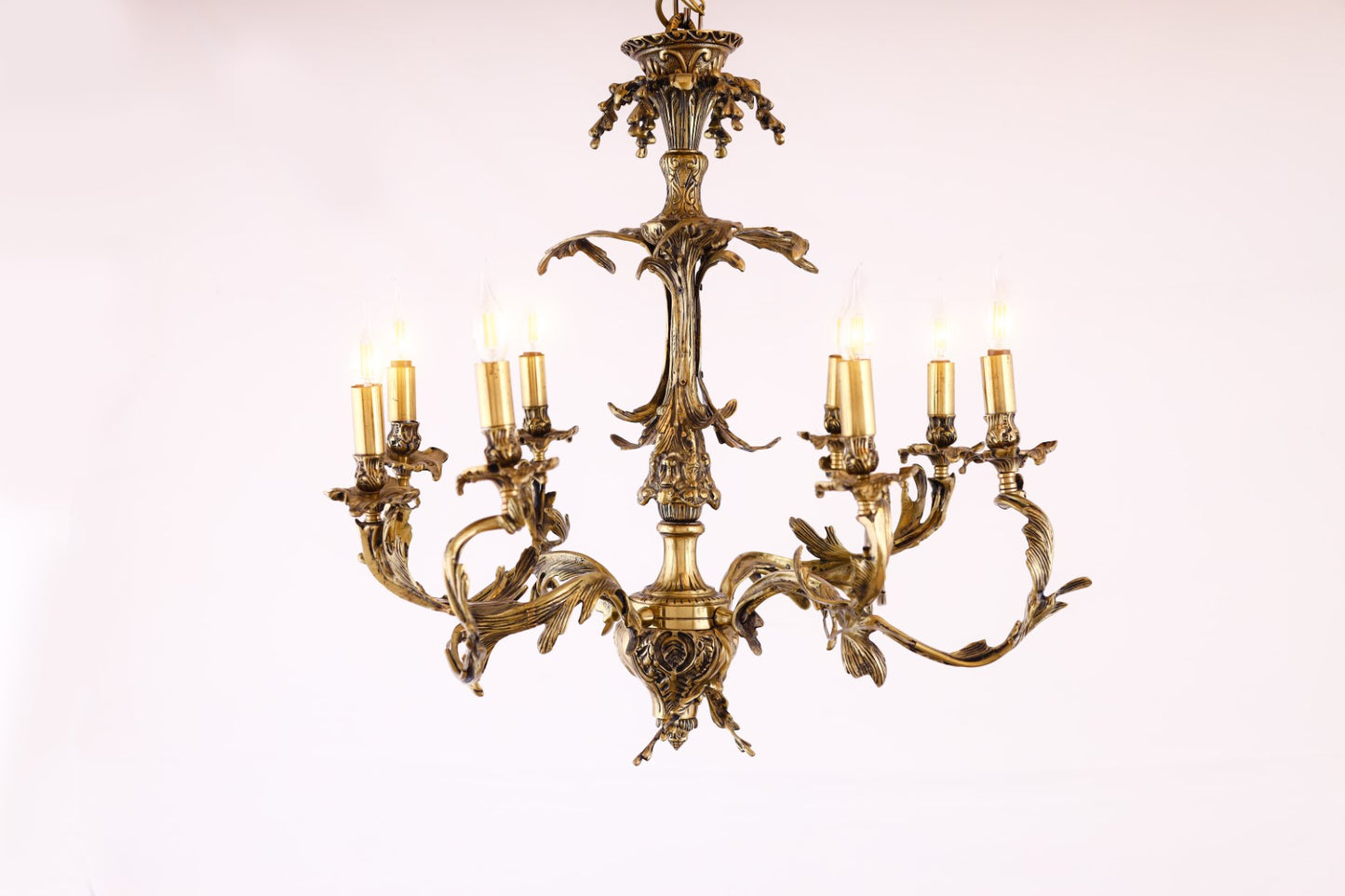 Greek Chandelier, 8 Lights, Copper, 87×80cm - Italian Bronze