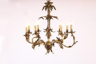 Greek Chandelier, 8 Lights, Copper, 87×80cm - Italian Bronze