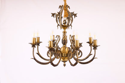 Genoa Chandelier, 8 Lights, Copper, 63×70cm - Italian Bronze