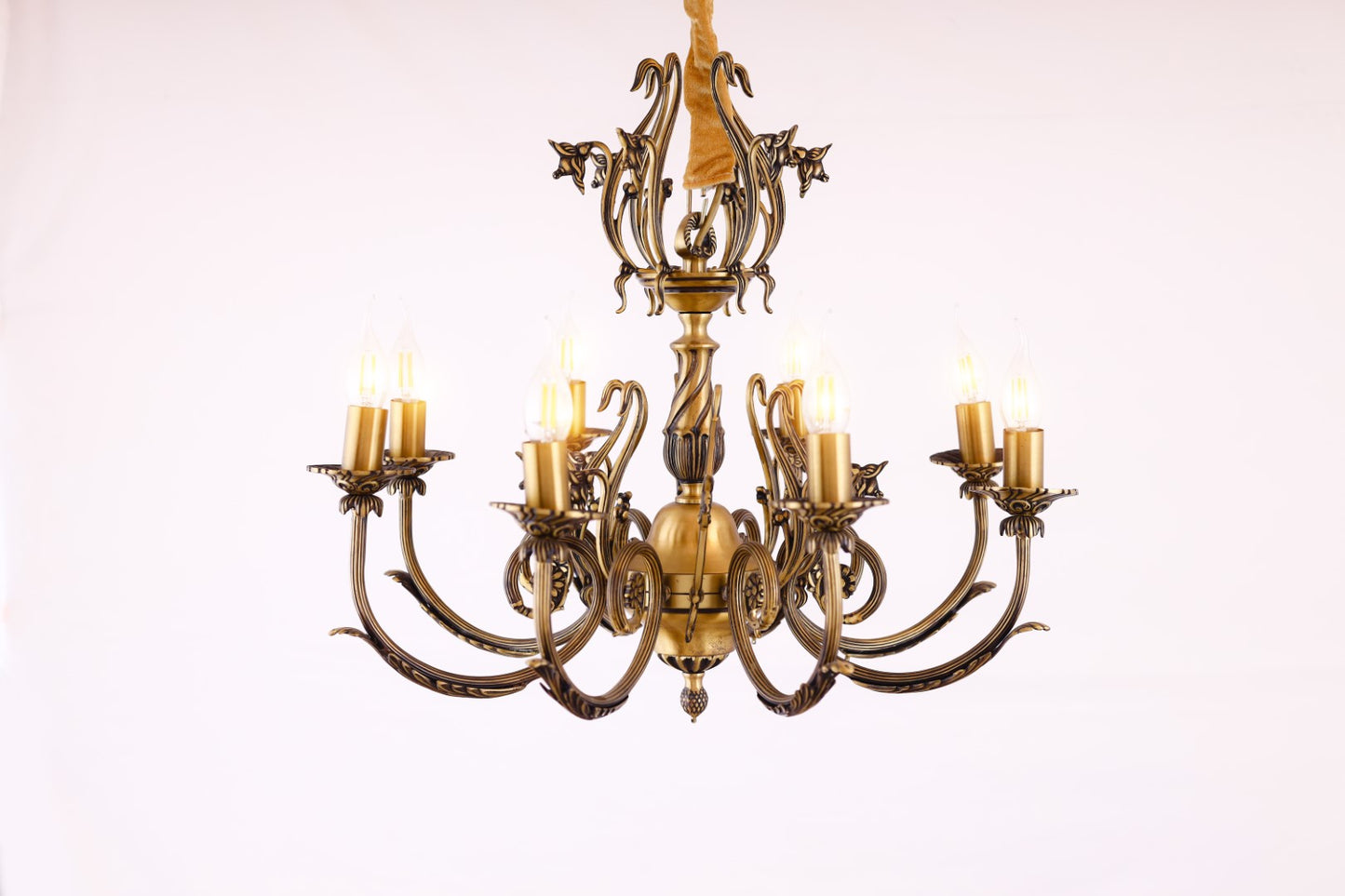 Genoa Chandelier, 8 Lights, Copper, 63×70cm - Italian Bronze