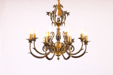 Genoa Chandelier, 8 Lights, Copper, 63×70cm - Italian Bronze