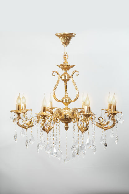 نجفة الجزائر، 8 مصابيح، نحاس، 84×95 سم - ذهب عيار 24