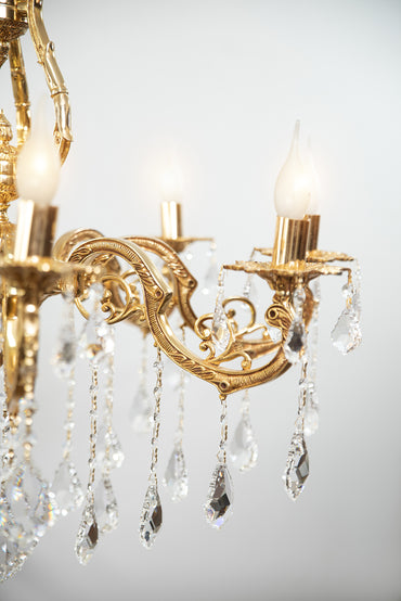 نجفة الجزائر، 8 مصابيح، نحاس، 84×95 سم - ذهب عيار 24