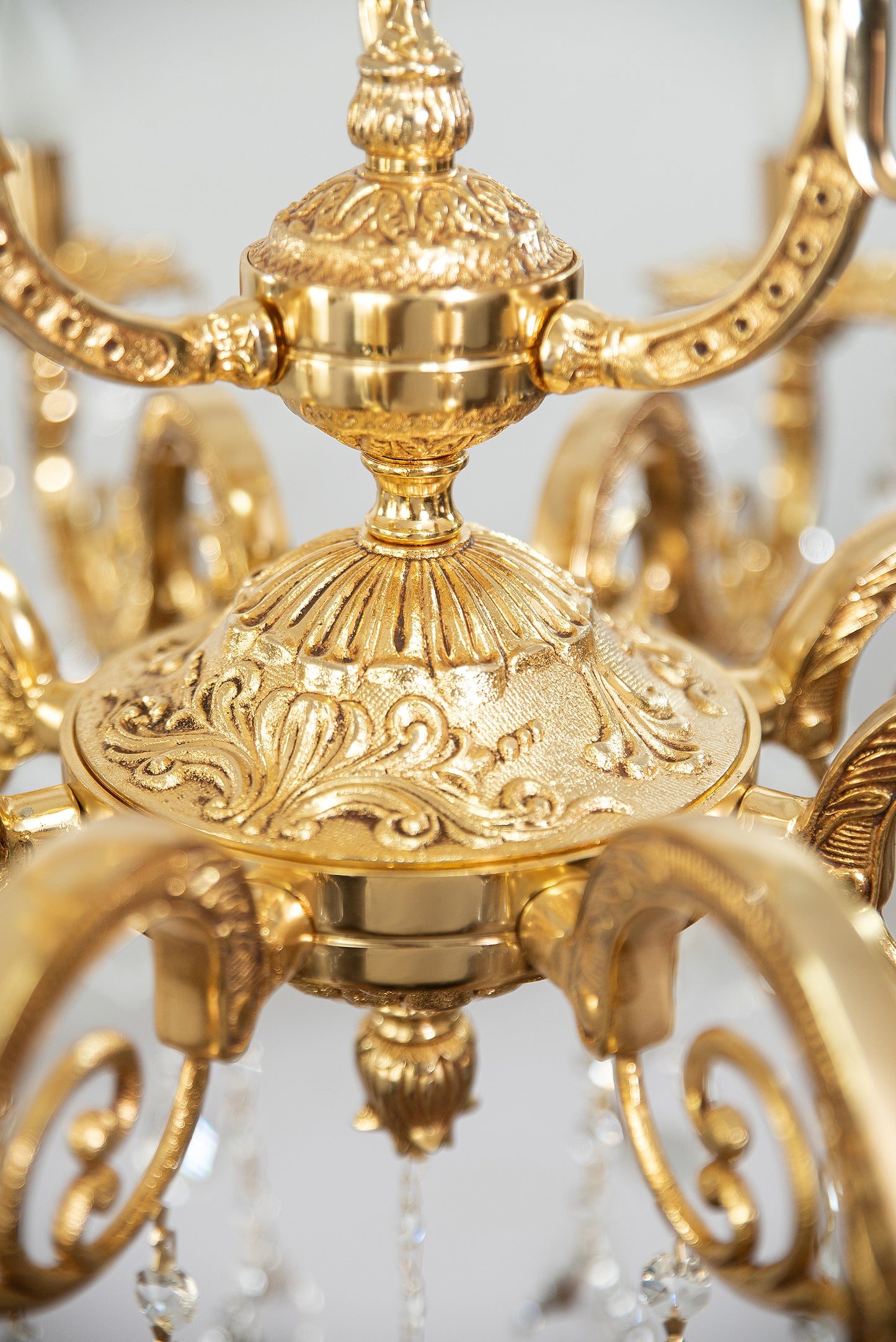 نجفة الجزائر، 8 مصابيح، نحاس، 84×95 سم - ذهب عيار 24