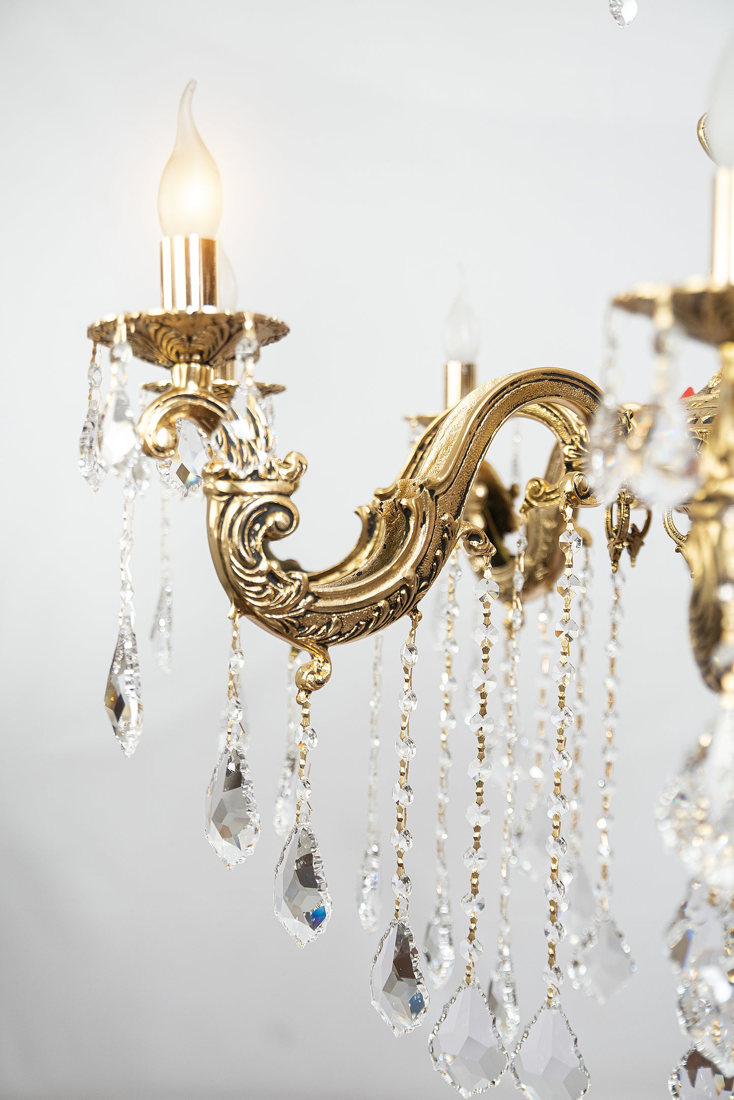 Pearl Italian Heart Chandelier, 8 Lights, Copper, 91×100cm - 24k Gold