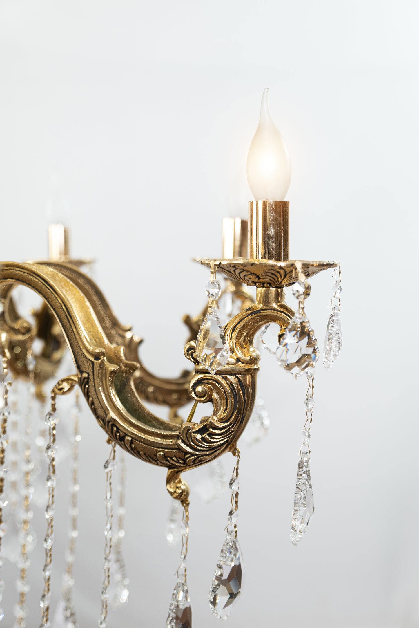 Pearl Italian Heart Chandelier, 8 Lights, Copper, 91×100cm - 24k Gold