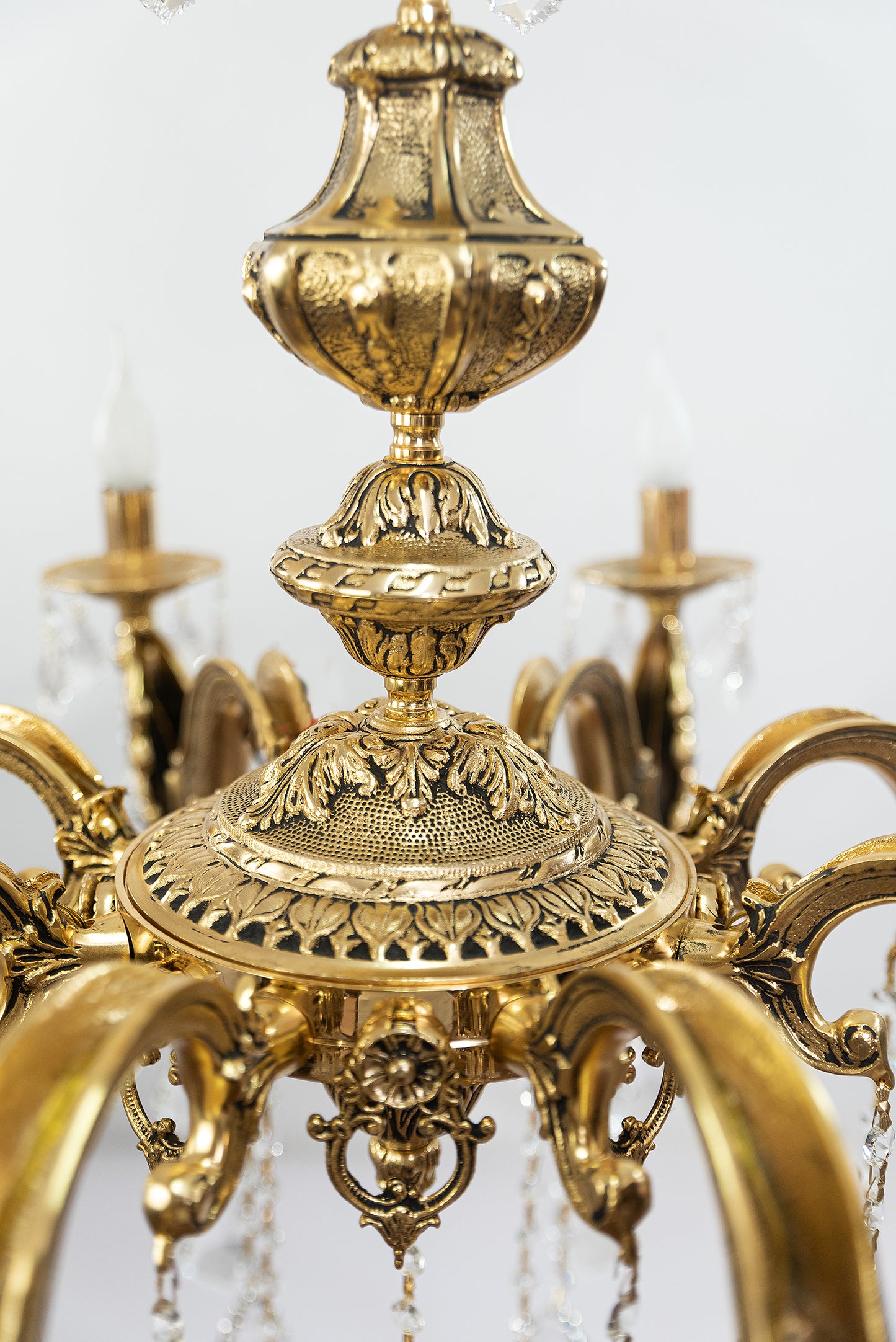 Pearl Italian Heart Chandelier, 8 Lights, Copper, 91×100cm - 24k Gold