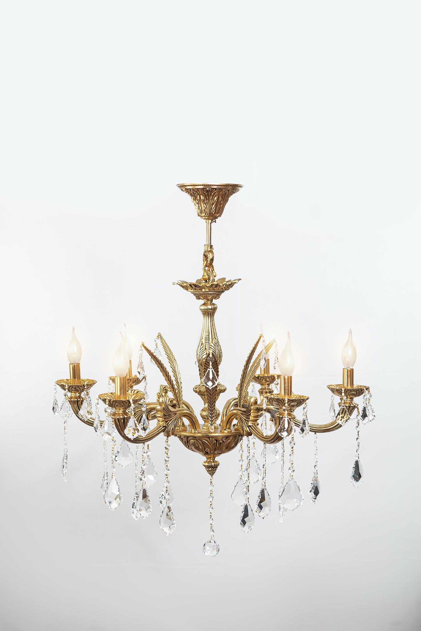 Mercedes Chandelier, 6 Lights, Copper, 73×85cm - 24k Gold