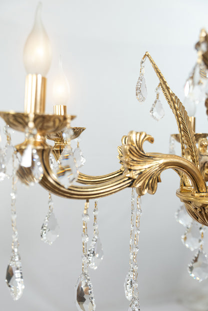 Mercedes Chandelier, 6 Lights, Copper, 73×85cm - 24k Gold