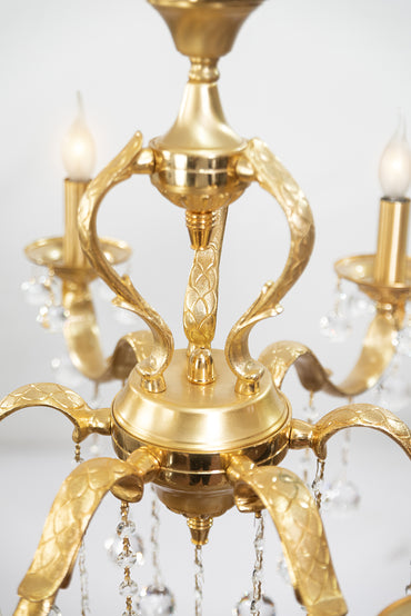 Fish-scale Chandelier, 6 Lights, Copper, 80×90cm – 24k Gold