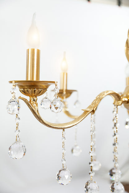 Fish-scale Chandelier, 6 Lights, Copper, 80×90cm – 24k Gold