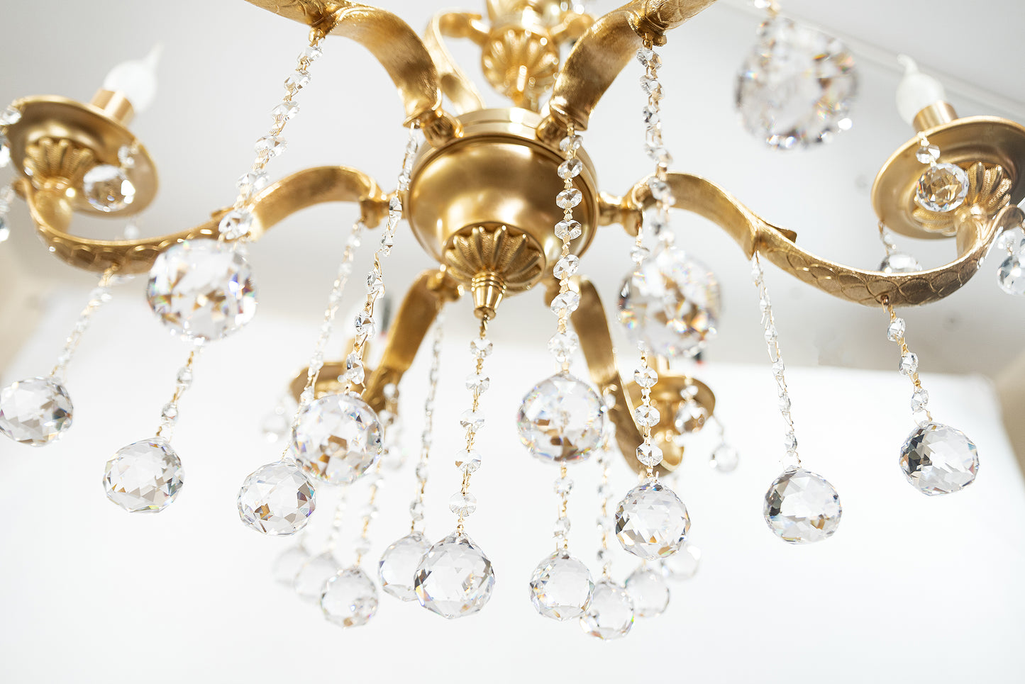 Fish-scale Chandelier, 6 Lights, Copper, 80×90cm – 24k Gold