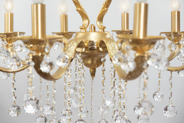 Fish-scale Chandelier, 8 Lights, Copper, 80×90cm - 24k Gold