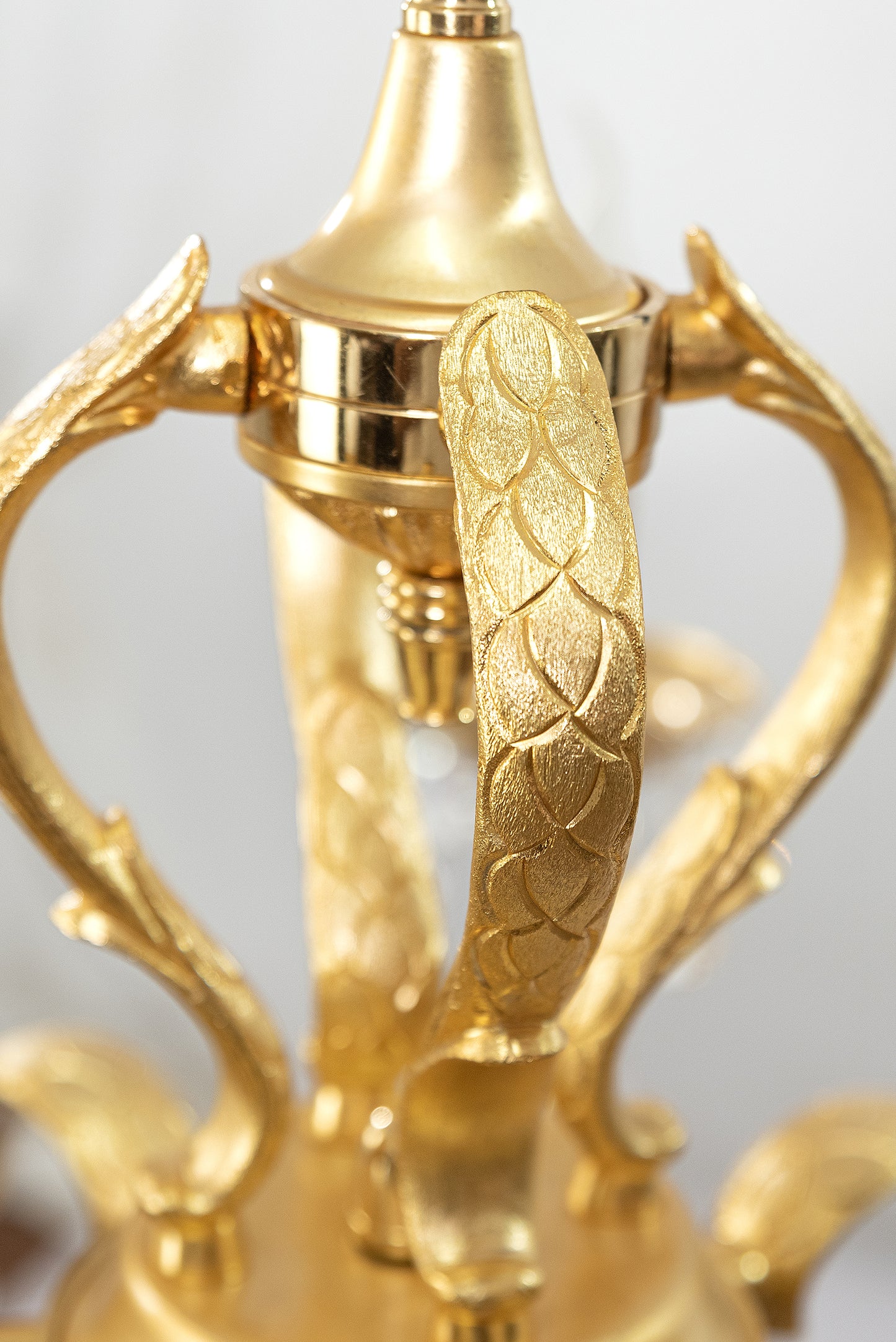 Fish-scale Chandelier, 8 Lights, Copper, 80×90cm - 24k Gold