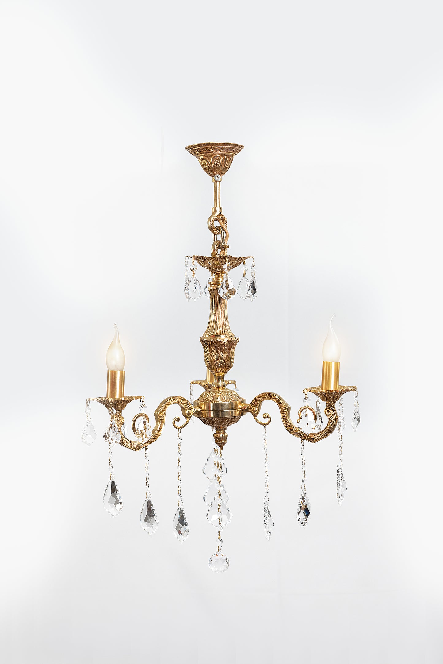 نجفة جزائرية، 3 مصابيح، نحاس، 60×80 سم - ذهب عيار 24