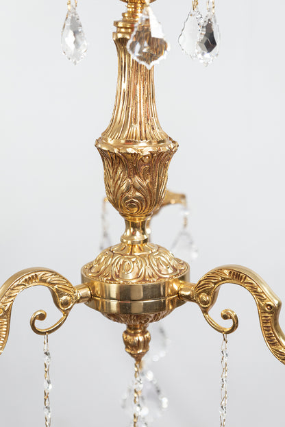 نجفة جزائرية، 3 مصابيح، نحاس، 60×80 سم - ذهب عيار 24