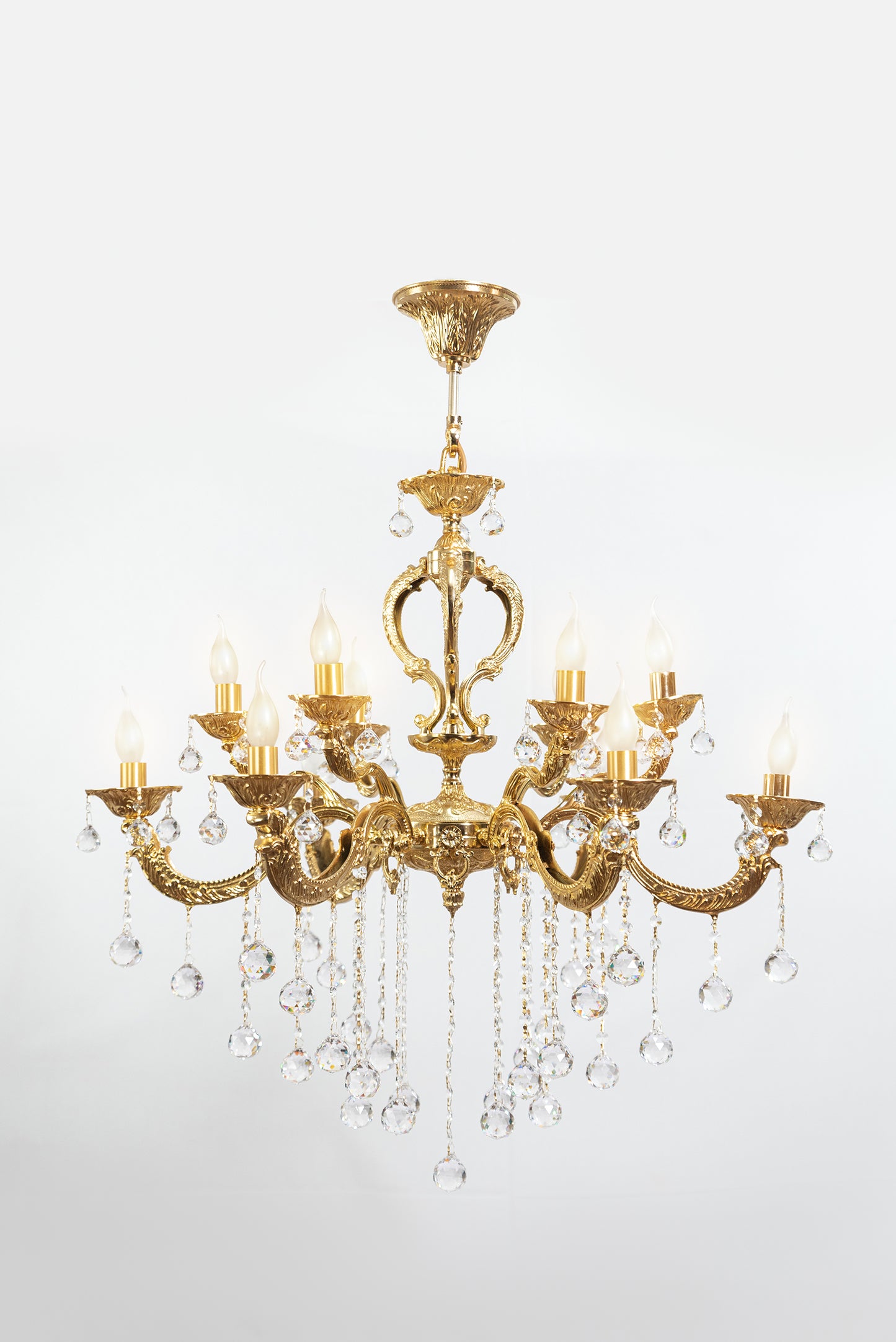 نجفة جالاكسي، 12 مصباحًا، نحاسي، 88×95 سم - ذهب عيار 24