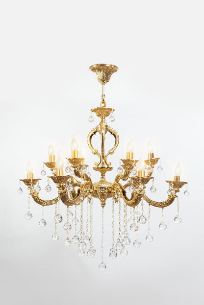 نجفة جالاكسي، 12 مصباحًا، نحاسي، 88×95 سم - ذهب عيار 24