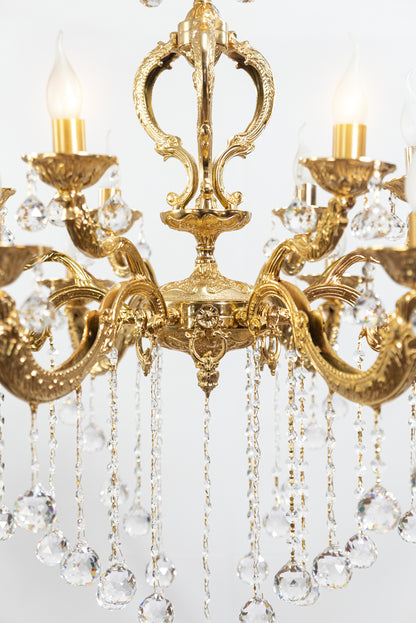 نجفة جالاكسي، 12 مصباحًا، نحاسي، 88×95 سم - ذهب عيار 24