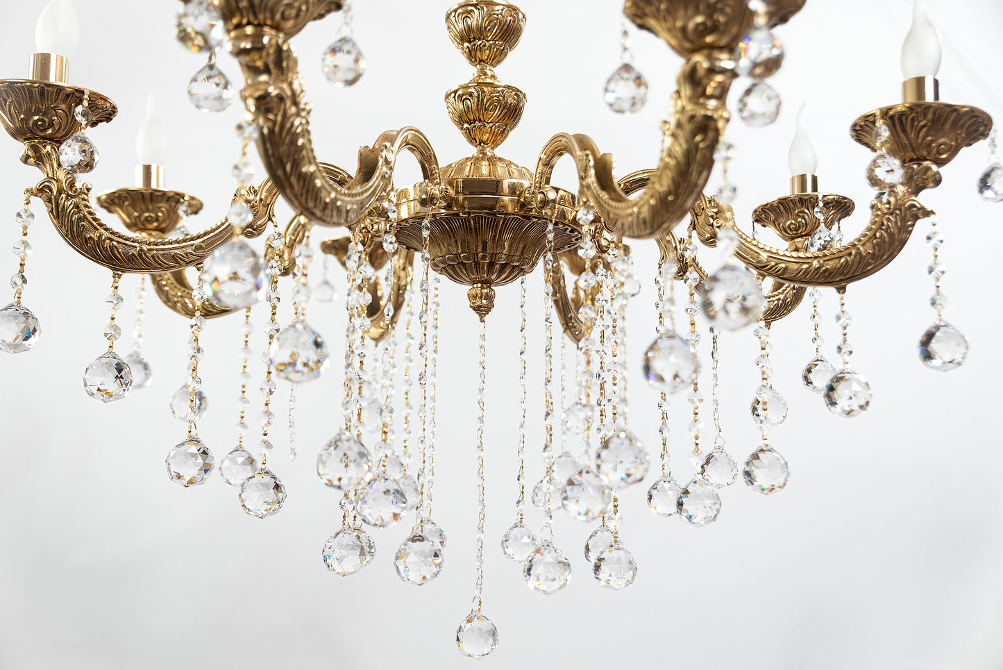 نجفة جالاكسي، 8 مصابيح، نحاسية، 92×95 سم - ذهب عيار 24