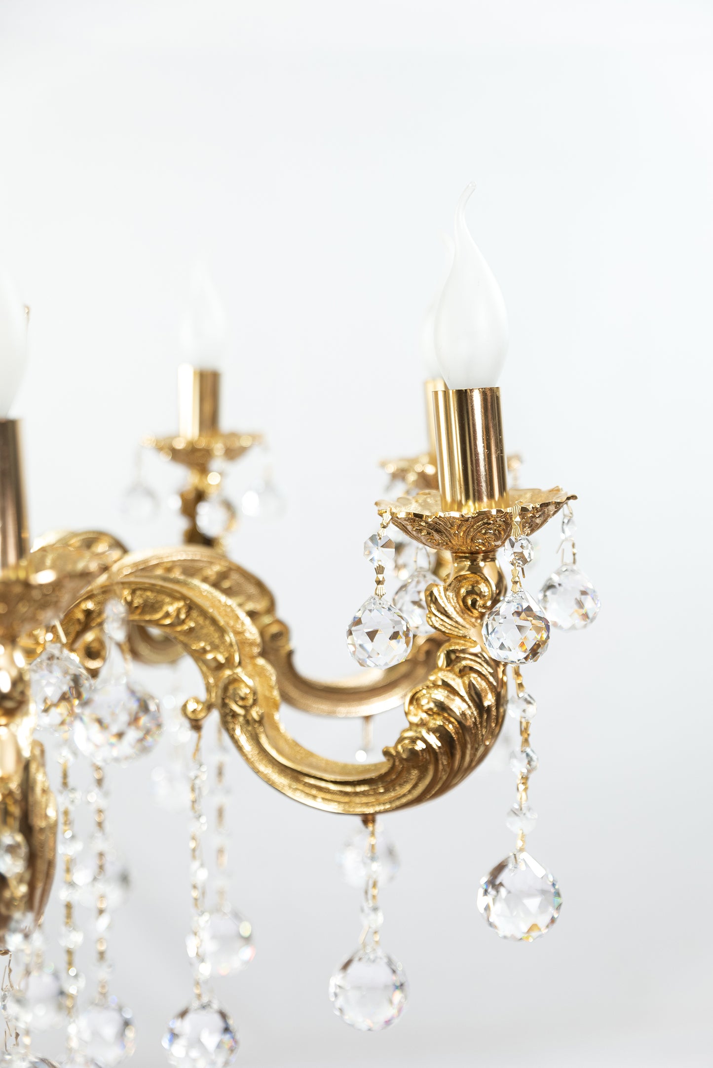 نجفة لؤلؤية، 8 مصابيح، نحاسية، 75×75 سم - ذهب عيار 24