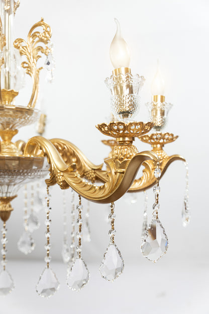 نجفة لامار، 8 مصابيح، نحاس، 95×90 سم - ذهب عيار 24