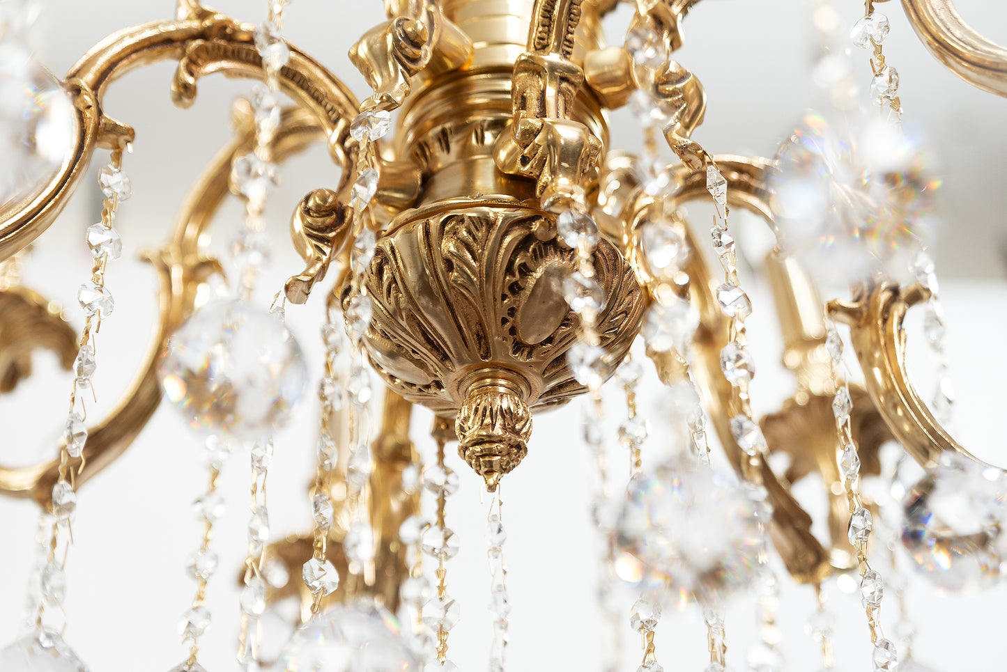 S-flame Chandelier, 8 Lights, Copper, 72×100cm - 24k Gold